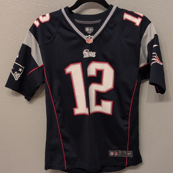 NFL Navy and White Patriots Kids Jersey - Picture 1 of 3